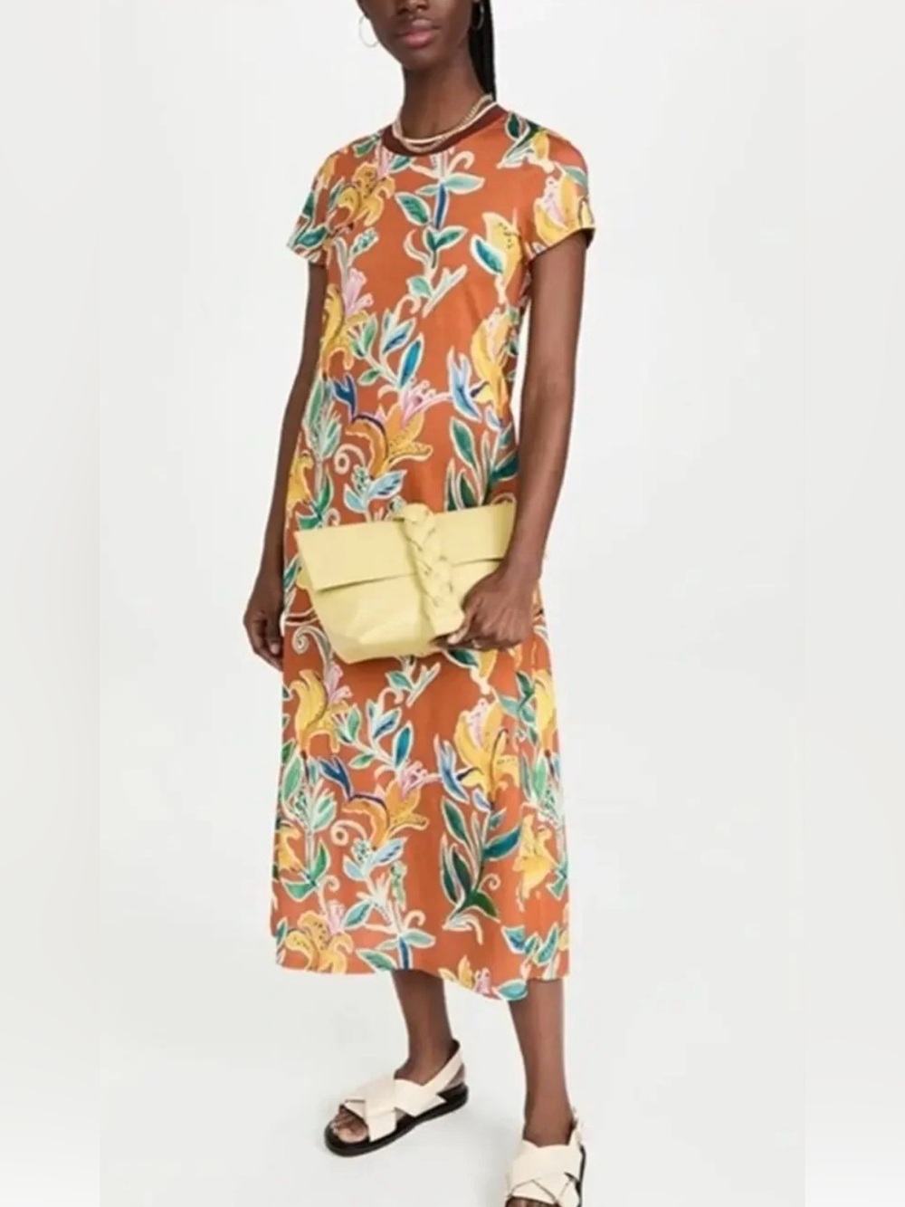 La DoubleJ Sporty Swing Midi Dress Lily Orange Size S